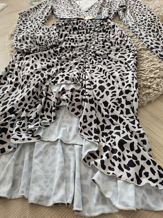 Sukienka drapowany przód Print centki