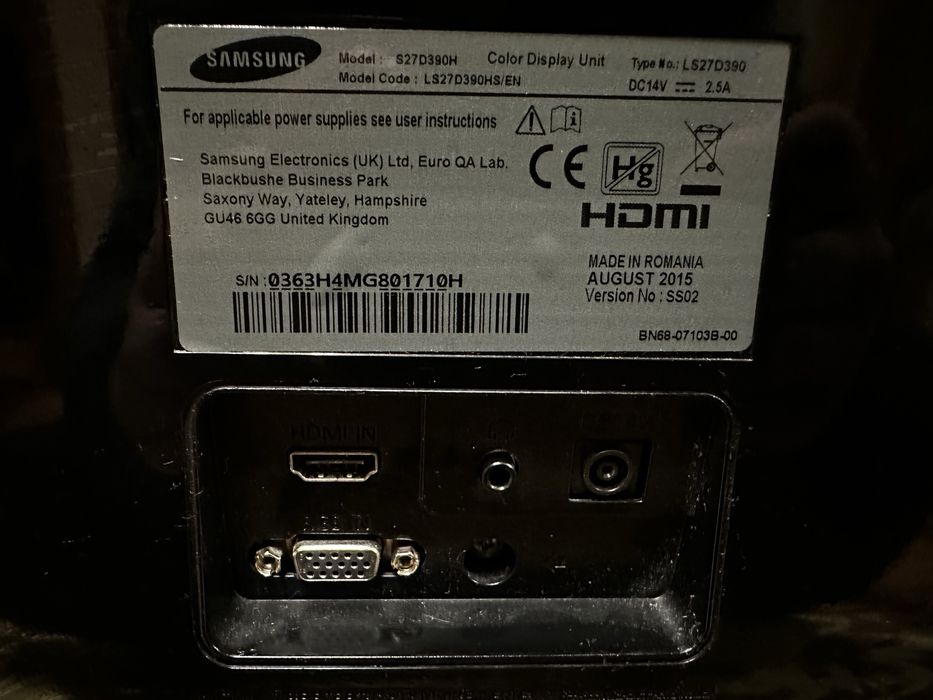 монітор Samsung 27” (S27D390H)