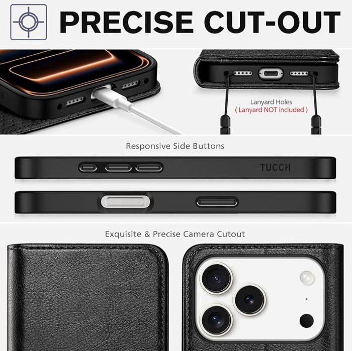 TUCCH Etui / Case do iPhone 17 Pro, kolor czarny