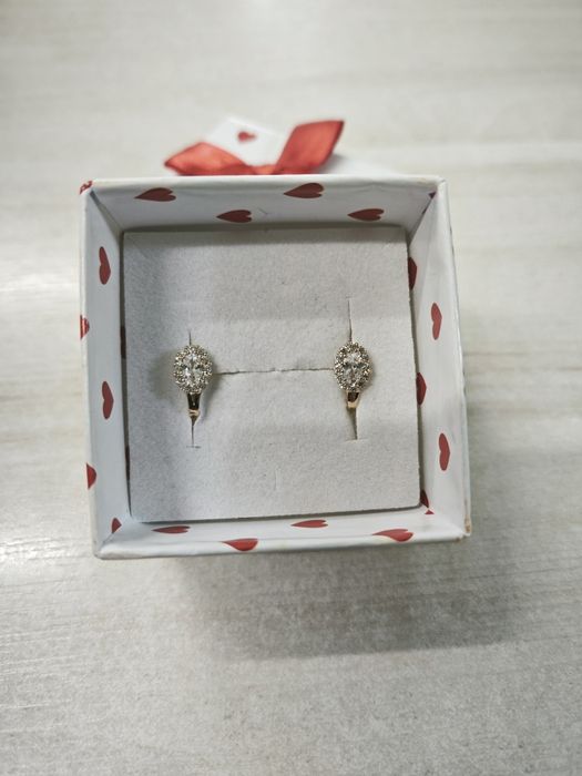 Delikatne złote kolczyki pr585 z cyrkoniami