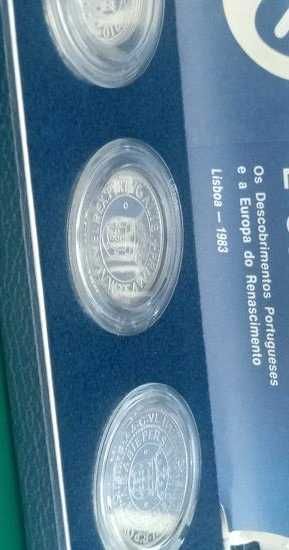 PROOF  XVII EXPOSição   1.000, 750  e 500 Escudos Prata Proof