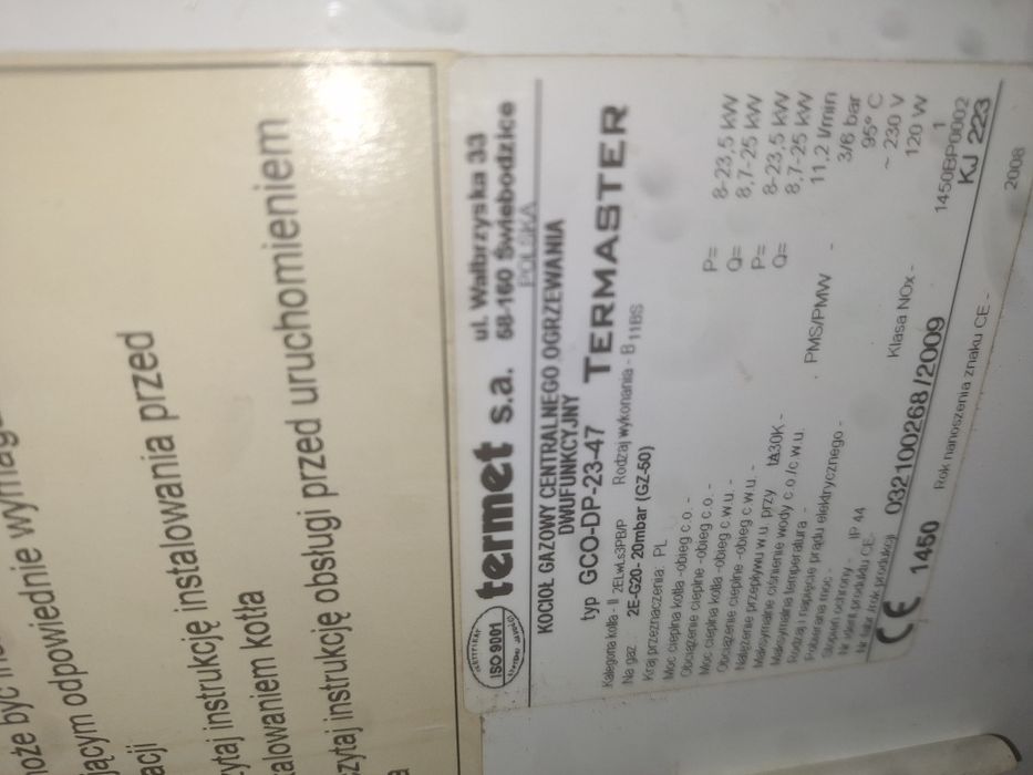 kocioł dwufunkcyjny termet termaster