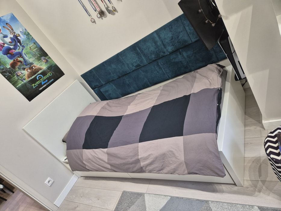 Łóżko IKEA MALM 90×200 z szufladami i materacem + led