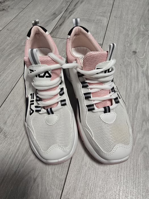 Trampki damskie biało różowe