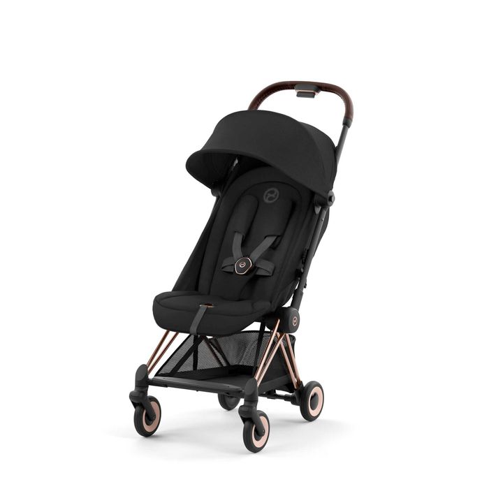 Прогулянкова коляска Cybex Coya. Шасі Chrome/Matt Black/Rosegold