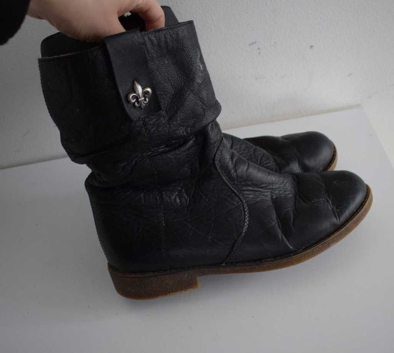 Rieker buty botki kozaki skórzane czarne 38