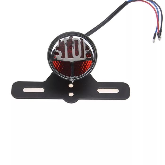 Farolim traseiro stop retro clássico moto cafe racer scrambler bobber