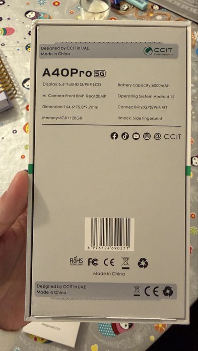 Telemóvel CCIT A40 PRO 5G