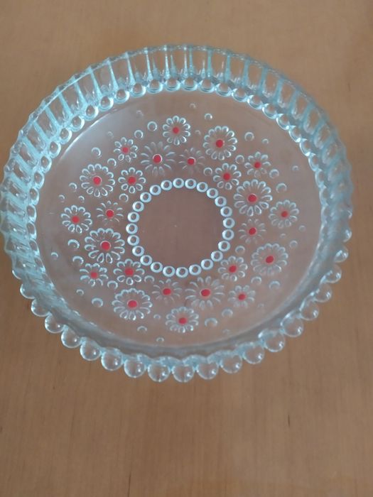 Patera duża szklana na nodze, miseczki i misa WALTHERGLAS MADE IN GERM