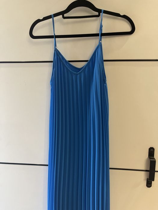 Sukienka plisowana - chabrowa - cudna !!! Rozm. XS