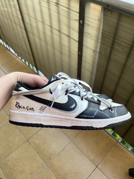 Кеди найк Кросівки Nike SB Dunk Low Robinson Black White Beige