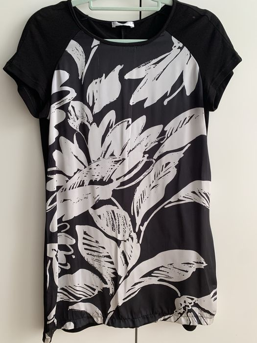 Sukienka promod mini satynowa kwiaty