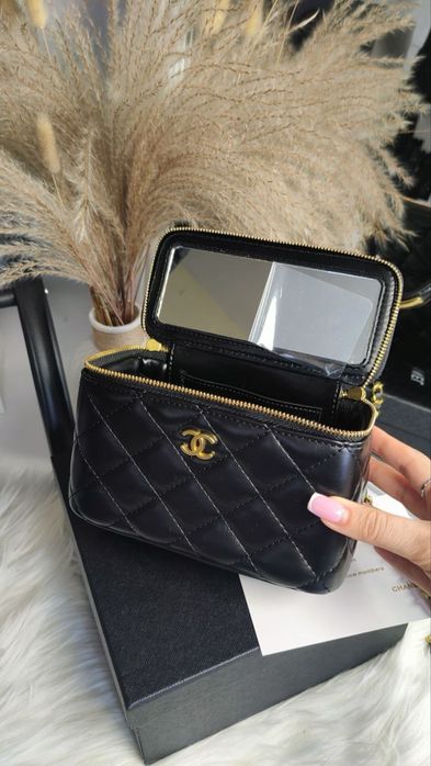 Шкіряна сумка Chanel Makeup. Сумка шанель Куб бочонок