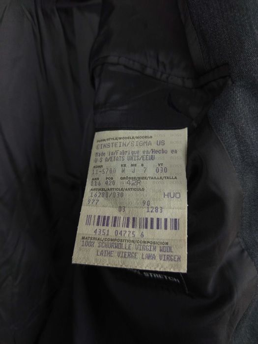 Męska Marynarka Hugo Boss Made in Usa 42R virgin wool