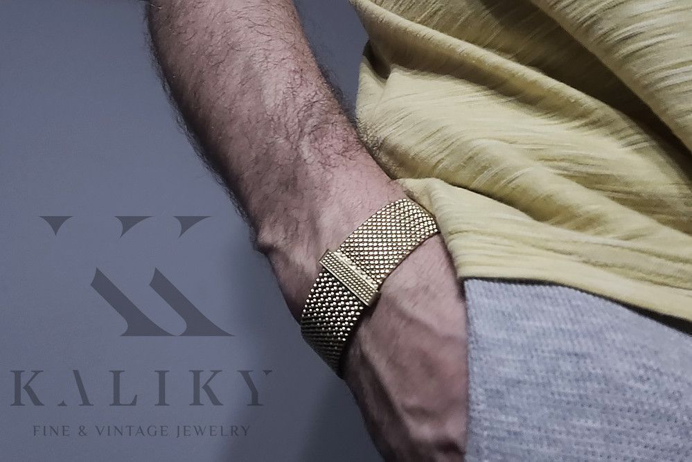 Złota bransoleta męska 14k 585 styl zegarkowy coth002y&mbw014y Gdańsk
