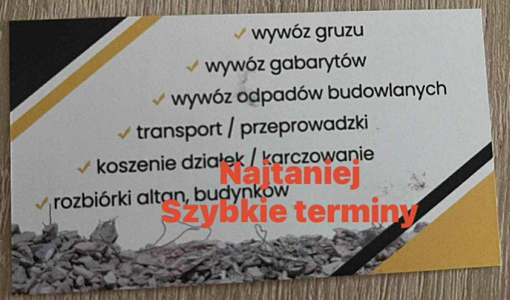 Opróżnianie piwnic , mieszkań, wywóz gruzu , odpadów budowlanych