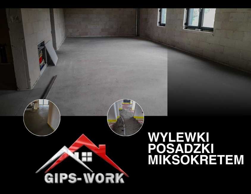 Wylewki Posadzki Miksokretem Mixokretem Tynki maszynowe Gipsy Lubarów