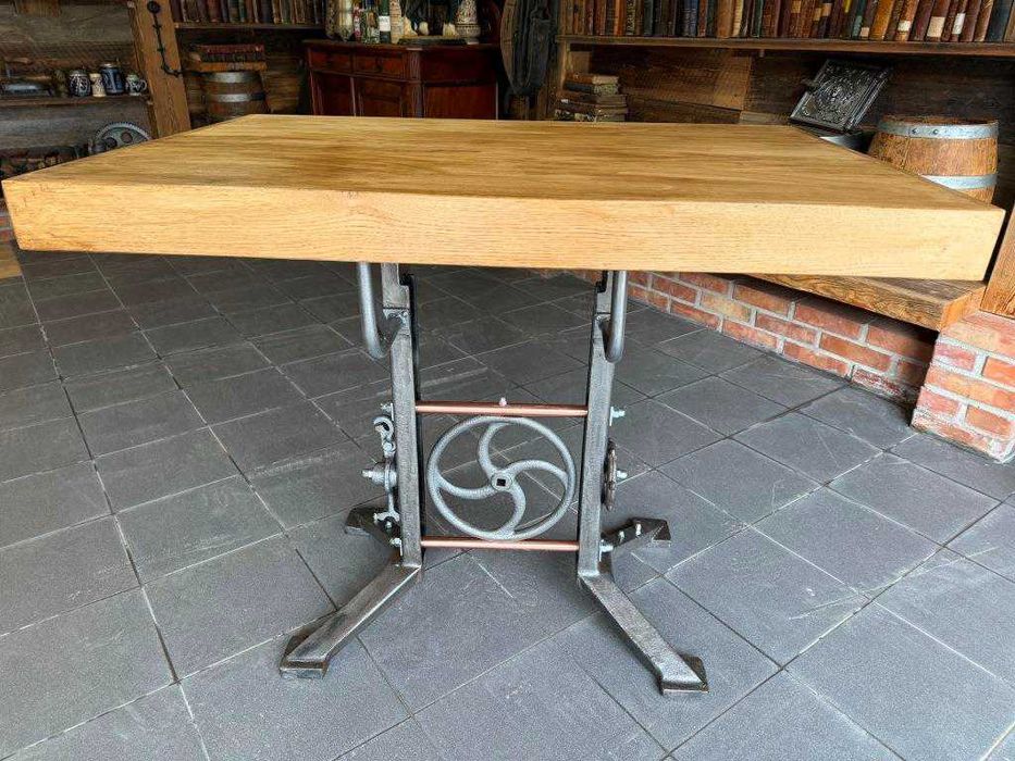 Stół ekspozycyjny, biurko, antyk, industrialny