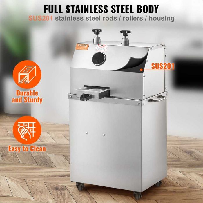 Moedor  de cana elétrico 661LBS/H saída 3 rolos 2,4" entrada grande