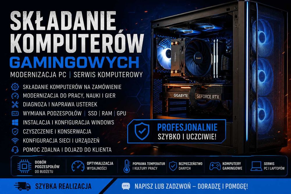 Składanie Komputerów Gamingowych | Modernizacja PC | Serwis Komputerowy