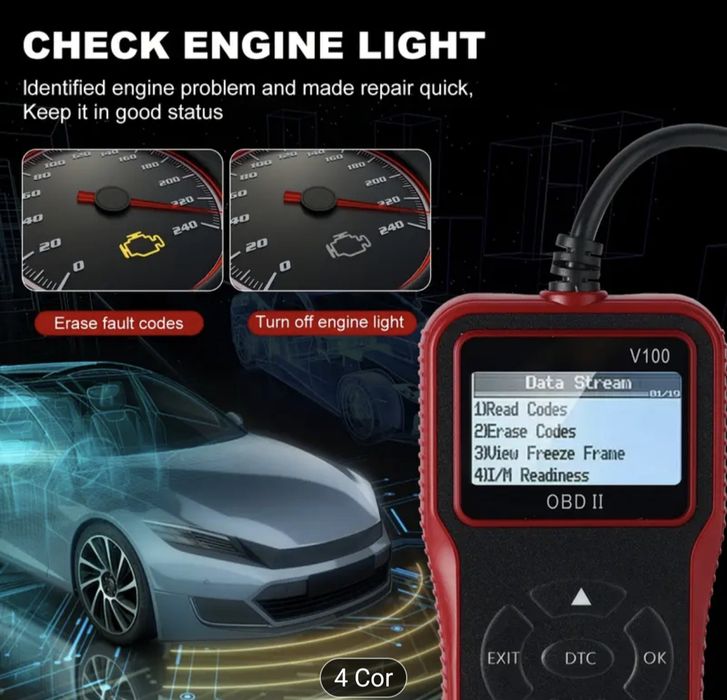 Obd2 leitor de códigos de falha de motor, ferramenta de diagnóstico
