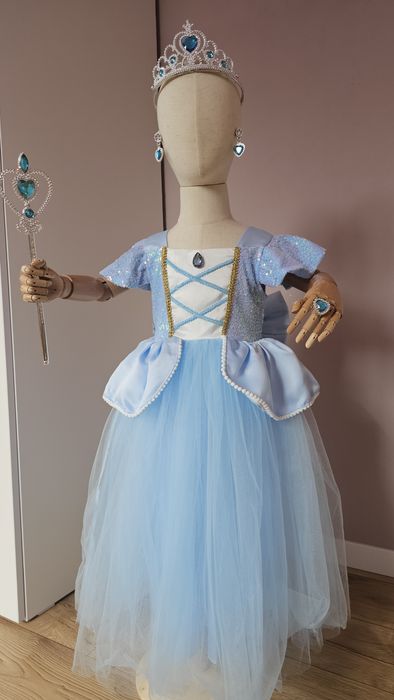 Дитяча гарна пишна сукня принцеси блакитна попелюшки на 3 4 5 6 років