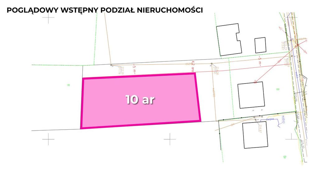Działka budowlana 10 arów – 5 min od Niepołomic, Druga linia zabudowy! - Widok 5