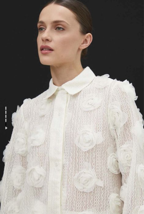 Сорочка/блузка біла в квіти