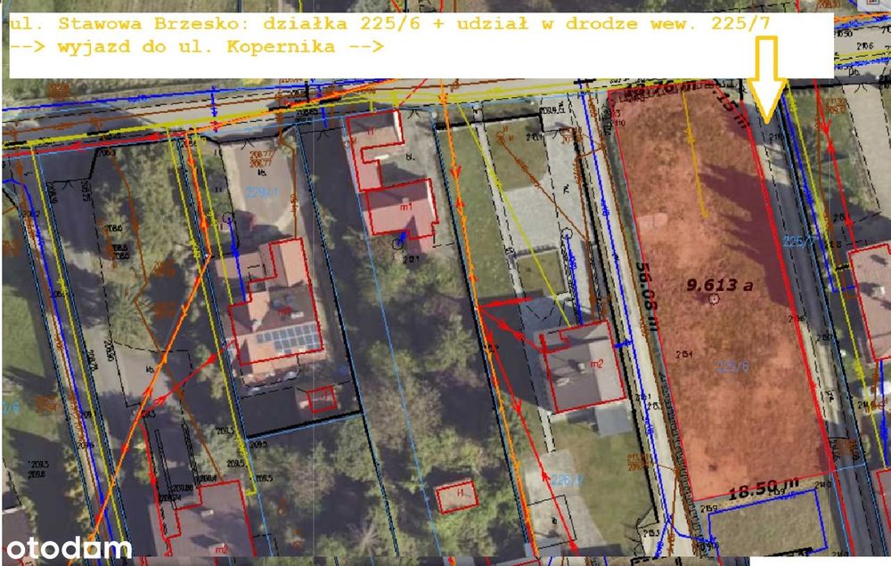 działka budowlana 10ar 18x56m Brzesko ul. Stawowa