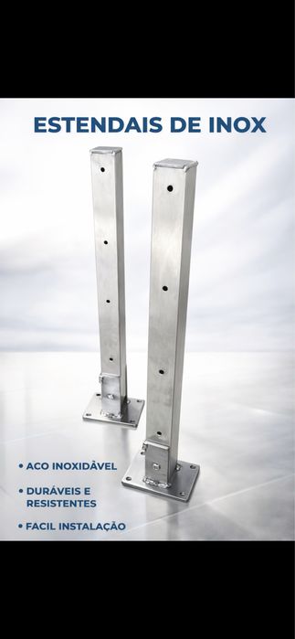 Par Estendais parede robustos aço inoxidavel tubo 40 mm