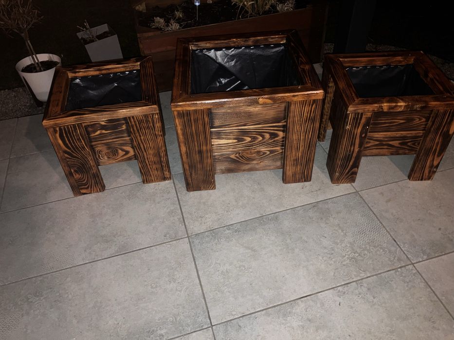 Donice drewniane 3 szt