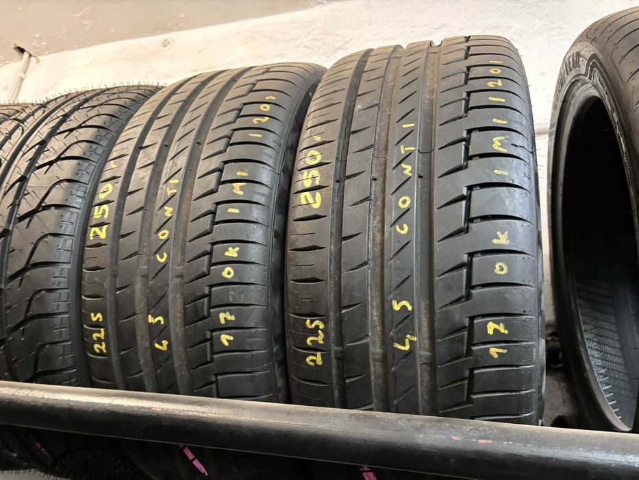 2X OPONY LETNIE 225/45R17 94Y Continental PremiumContact 6 XL Rant Ochronny 7.7MM 2020R
