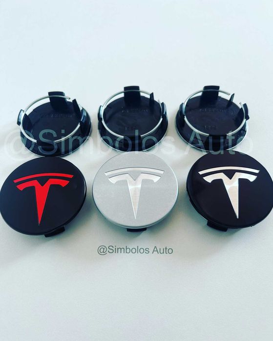 4 Centros Jante Emblema Logo | Tesla