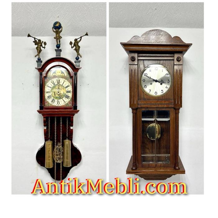 Настінний механічний годинник часы настенные дерево 7684