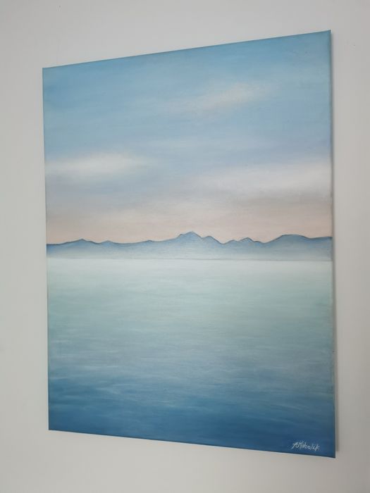 Obraz ręcznie malowany morze płótno akryl 60x80cm