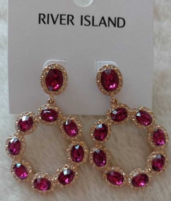 RIVER ISLAND/ Bogato zdobione kolczyki wieczorowe z Londynu, NOWE