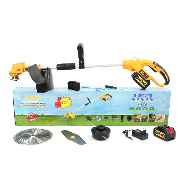 Акумуляторний тример для трави DeWalt DCMST156N (48V, 6AH) АКБ безщітковий тример газонокосарка Деволт 156