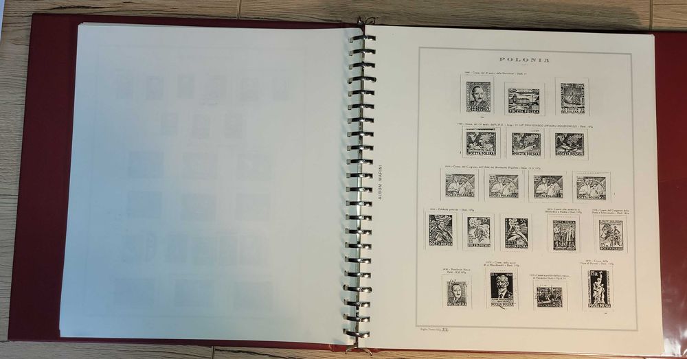 Klaser, album z futerałem na znaczki Polska 1918-65, białe karty.