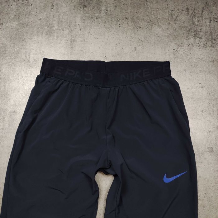 MĘSKIE Spodnie Joggery Dresy Sportowe Granat Nike PRO Combat Tech