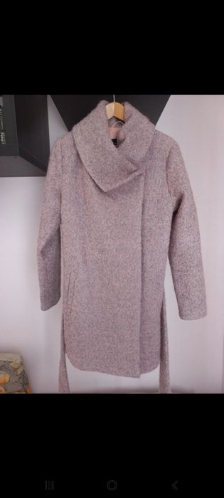 Płaszcz damski z dodatkiem wełny, rozmiar 36