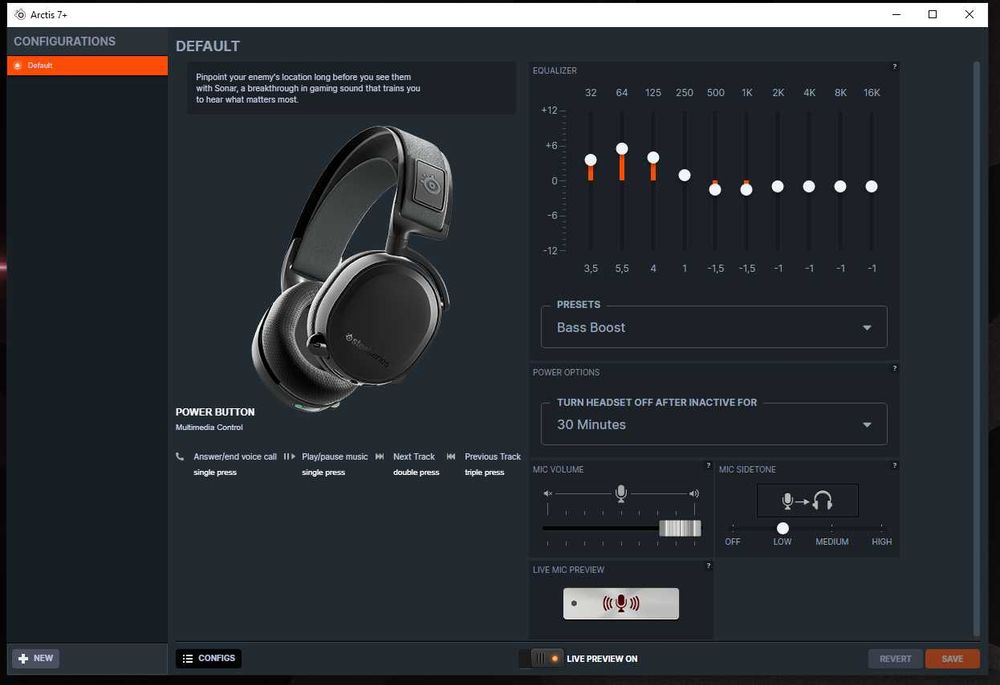 Słuchawki bezprzewodowe SteelSeries Arctis 7+BLACK - jak NOWE.