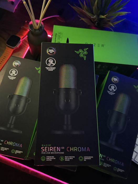 Razer Seiren V3 Chroma — USB-мікрофон, RGB, Tap-to-Mute, новий