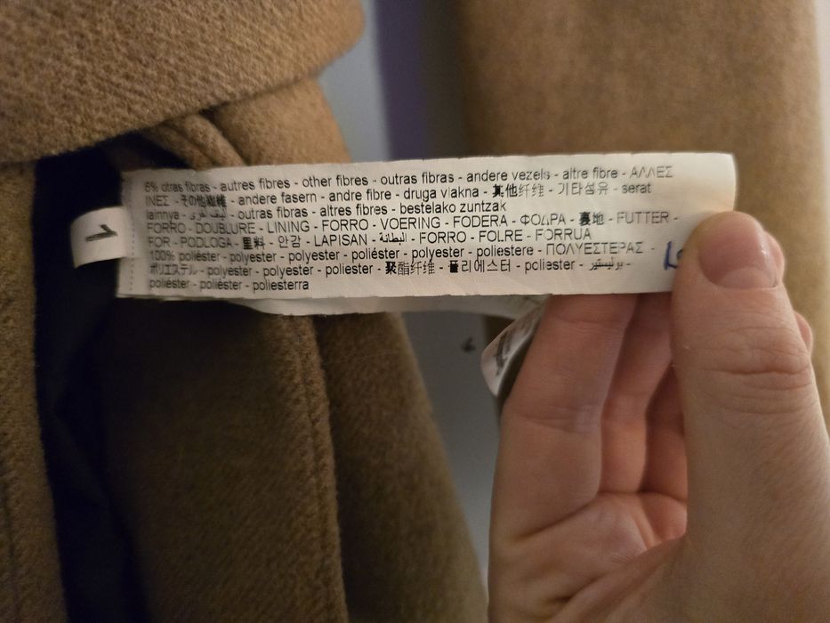 Stradivarius płaszcz camel 36