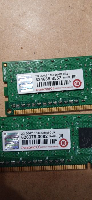 Комплект ОЗУ DDR3 4GB (2x2GB) Transcend 1333MHz CL9