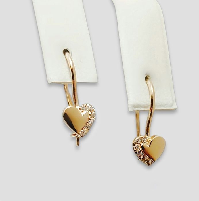 Золоті сережки "Перше кохання"  585 проба нові