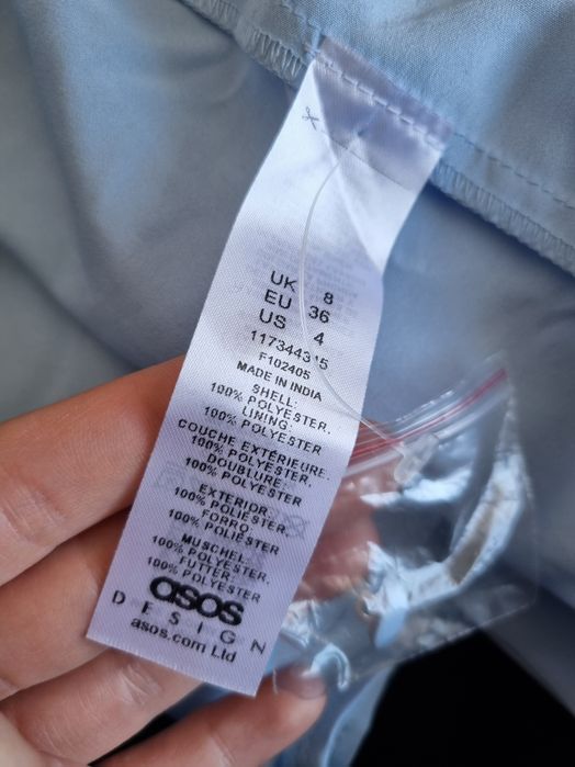 Błękitna suknia ciążowa S