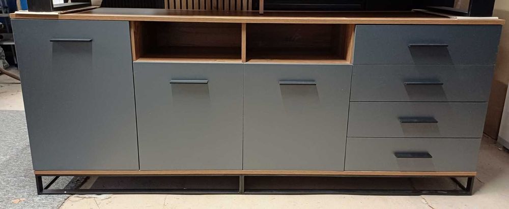 Komoda ARSEN 3D4S 190 cm dąb palony grafit