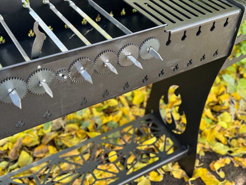 Мангал високий автоматичний розбірний на 8 шампурів решітка гриль