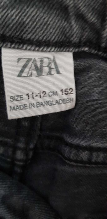 Zara grafitowe spodenki z przetarciami gumka w pasie  r.152