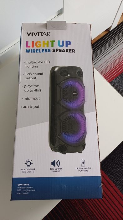 Głośnik Przenośny Bluetooth Vivitar Light Up Wireless Speaker